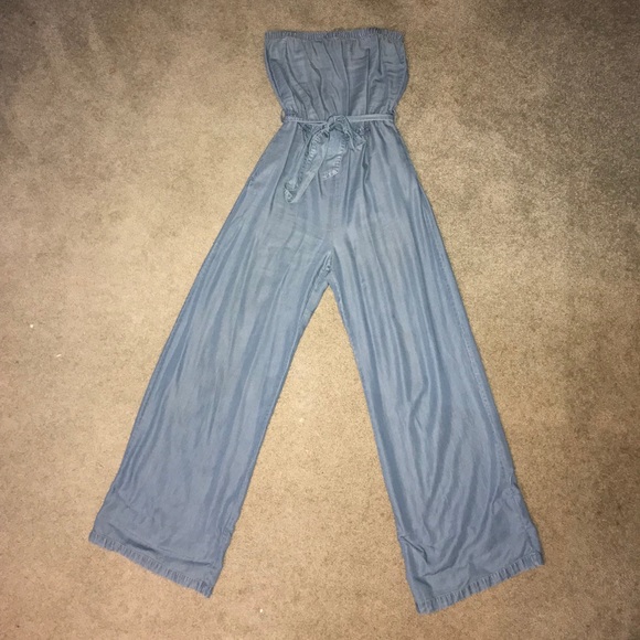 Denim Blue Sleeveless Jumpsuit - Picture 2 of 2